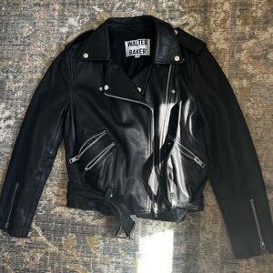 Walter Baker Allison Leather Long Sleeve Moto Jacket